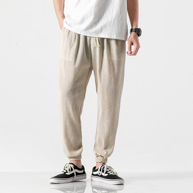 Vintage Herren Sommer Leinenhose 0