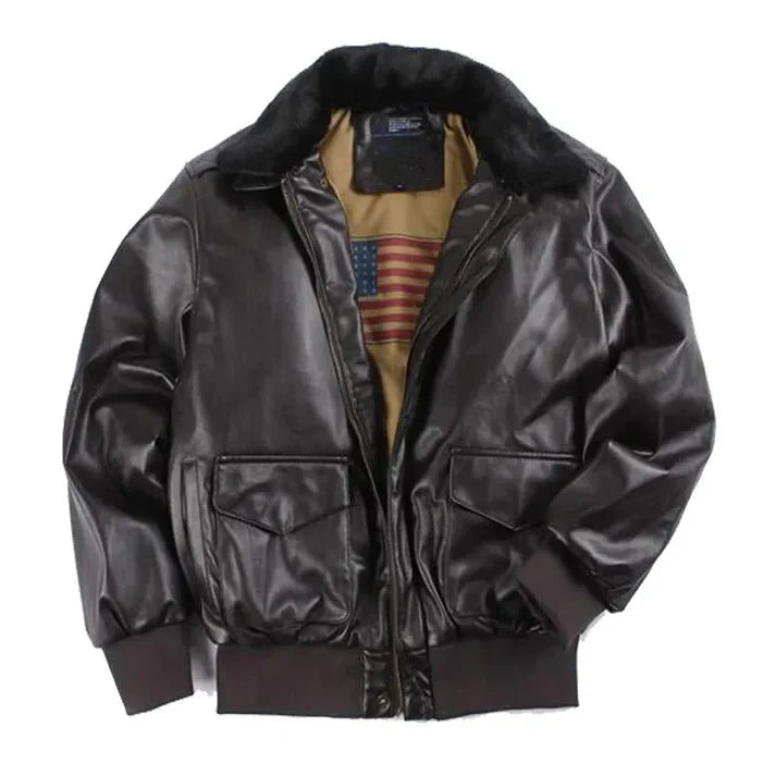 Vintage lederjacke ohne kapuze für herren | perfekt für den alltag 1