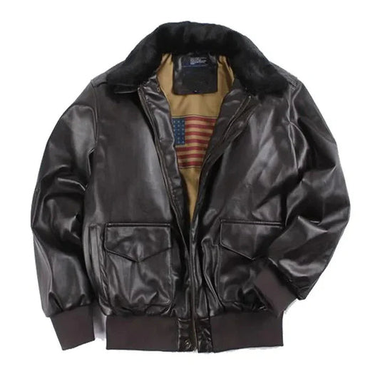 Vintage lederjacke ohne kapuze für herren | perfekt für den alltag 1