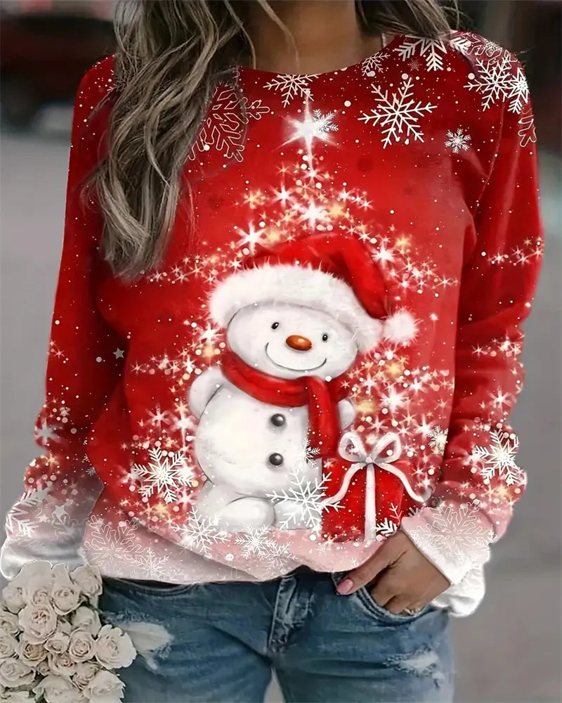 Weihnachtspullover Langarm Rundkragen 1